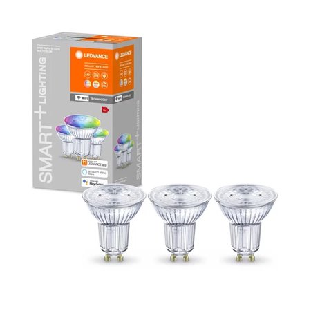 Žiarovka LEDVANCE LED SMART WIFI GU10 4,9W/2700-6500 + RGBW CCT 45° (3PACK BASE)
