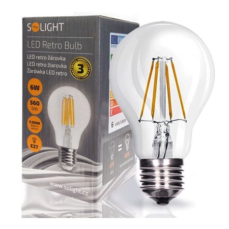 Žiarovka LED E27 6W, retro klasik WZ502