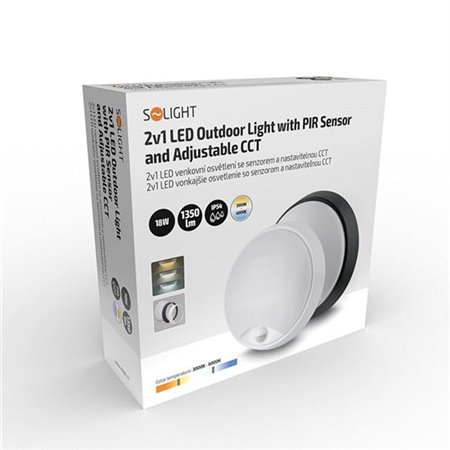 Stropnica LED IP54 18w 3-6000K CCT okrúhle so senzorom SOLIGHT WO780