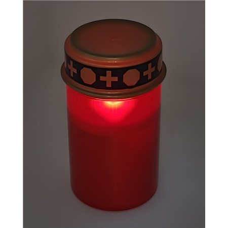 Sviečka LED kahanec červený HD-122F s časovačom (122x72mm)