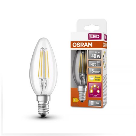 Žiarovka OSRAM LED SCLB403XD E14 4W/827 sviečka FILAMENT 3xDIM