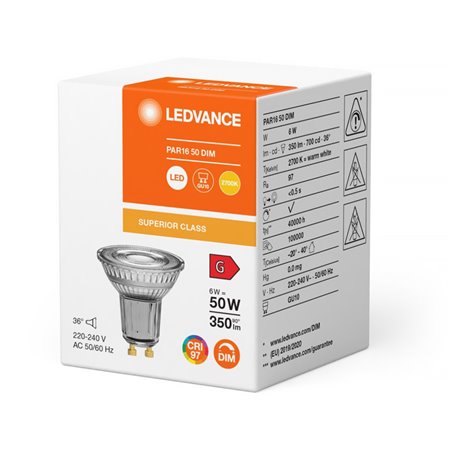 Žiarovka LEDVANCE LED LPPAR16D5036 GU10 6W/927 36° DIM