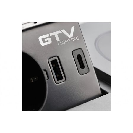 Zásuvka vstavaná GTV AE-PB1FAVAP-53 1-zás+USBA+USBC+nab. mobilu strieborná AVARO PLUS