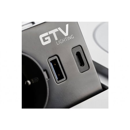 Zásuvka vstavaná GTV AE-PB1FAVAP-10 1-zás+USBA+USBC+nab. mobilu biela AVARO PLUS