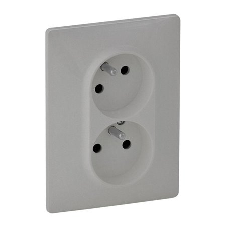 Dvojzásuvka VALENA LIFE hliník 753386 šikmá