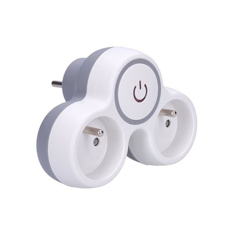 Zásuvka priebežná s vypínačom SOLIGHT P105 dvojitá