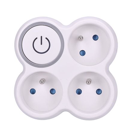 Rozdvojka SOLIGHT P106 (3xgula s vypínačom priamy trojuholník)