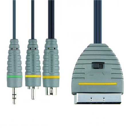 Kábel SCART-1RCA+SVHS+JACK s prepínačom 2m BVL6802