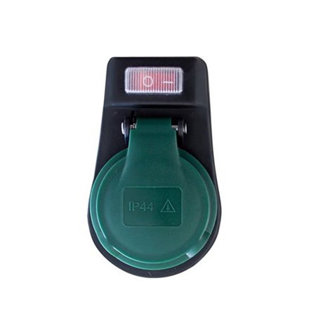 Zásuvka priebežná s vypínačom a krytom IP44 P98