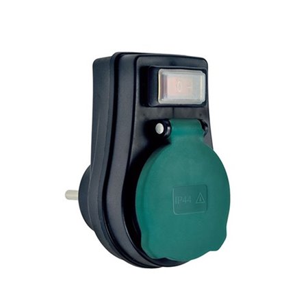 Zásuvka priebežná s vypínačom a krytom IP44 P98