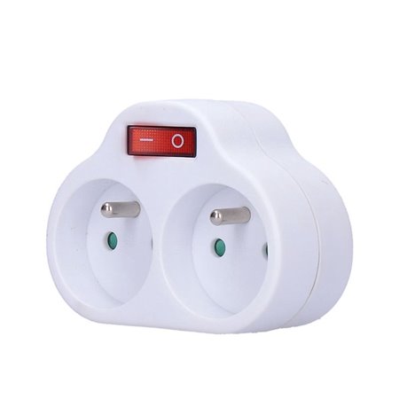 Zásuvka priebežná s vypínačom SOLIGHT P97 dvojitá