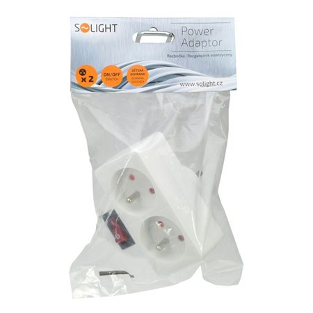 Zásuvka priebežná s vypínačom SOLIGHT P97 dvojitá