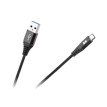 Kábel USBA-USBC 0,5m 3A čierny REBEL RB-6001-050-B