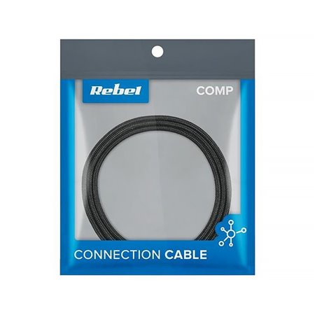 Kábel USBA-USBC 0,5m 3A čierny REBEL RB-6001-050-B