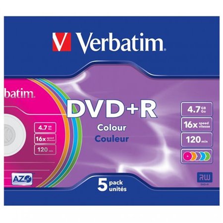 DVD+R VERBATIM slim colour 5ks