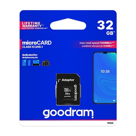 Karta Micro SD+adaptér 32GB class10 GOODRAM M1AA
