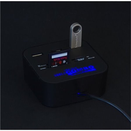 Čítačka kariet s USB HUB 3-portový COMBO AK219
