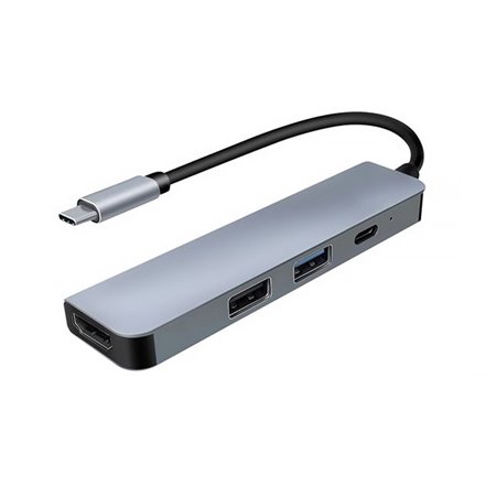 USB HUB redukcia USBC-USBC+HDMI+2xUSBA SOLIGHT SSH1201