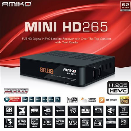 Prijímač satelitný Amiko Mini HD265