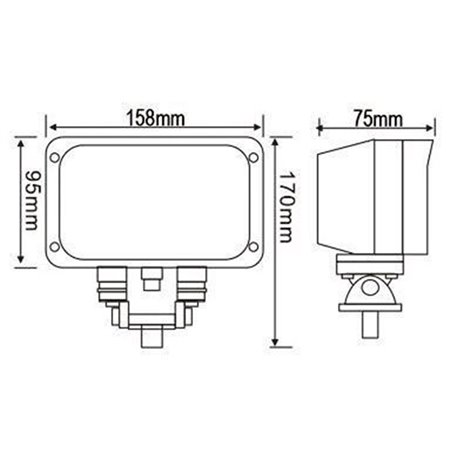 Reflektor LED 45W čierny IP67 12-30V T768 na pracovné stroje 600K