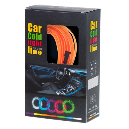 Ambientné osvetlenie do auta 12V+USB 5m oranžové CAR COLD LIGHT LINE AO-5O