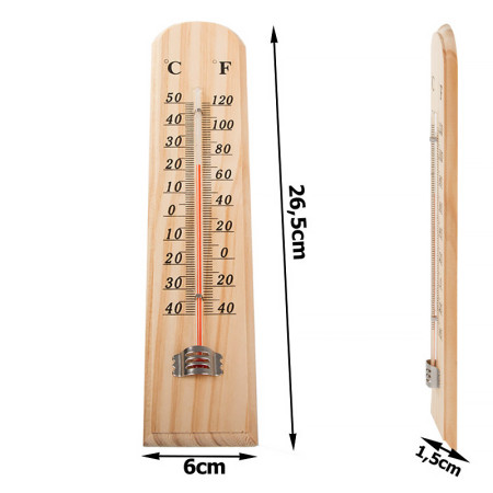Teplomer analógový drevený TAD-266 (26,5x6cm)