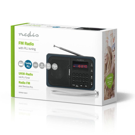 Rádio prenosné NEDIS RDFM2100GY