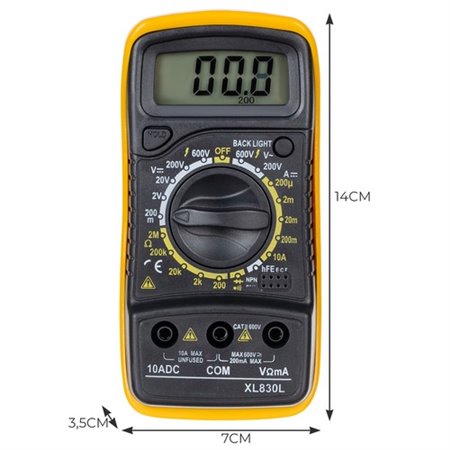 Multimeter digitálny XL830L YELLOW (MAS830)