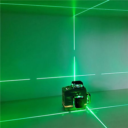 Vodováha laserová zelený laser 12 línií 360° SOLIGHT LLM360