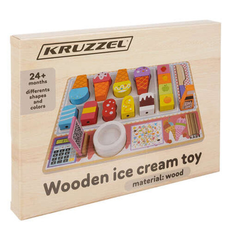 Hračka usporiadavač sada drevený obchod zmrzlina WOODEN ICE CREAM TOY