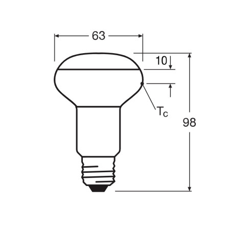 Žiarovka LEDVANCE LED R636036 E27 R63 4,8W/827 36° PMC