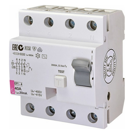 Prúdový chránič ETI EFI6-P4 40/003 AC bez ističa 6kA
