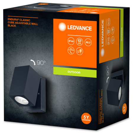 Svietidlo LEDVANCE ENDURA CLASSIC CUBE ADJUSTABLE WALL BLACK GU10 nástenné