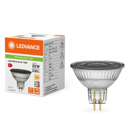 Žiarovka LEDVANCE LED MR162036D MR16 3,4W/930 36° DIM PMC