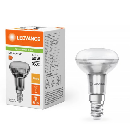 Žiarovka LEDVANCE LED R506036 E14 R50 4,3W/827 36° PMC