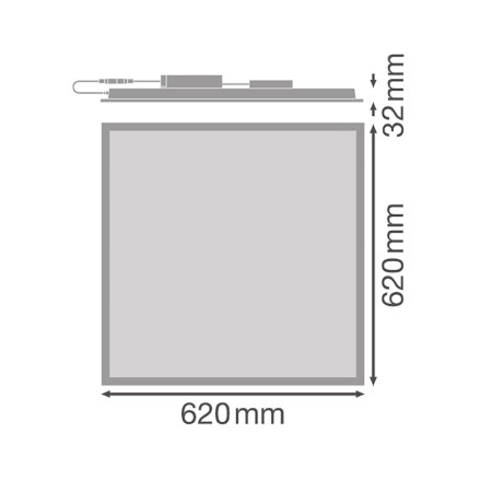 Svietidlo LEDVANCE LED PANEL PL PFM625 25W/3000K 62x62cm 3000lm PMC