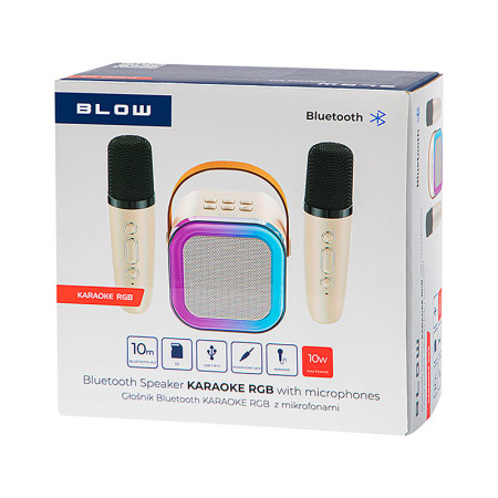 Reproduktor prenosný BLUETOOTH BLOW KARAOKE RGB +2 mikrofóny