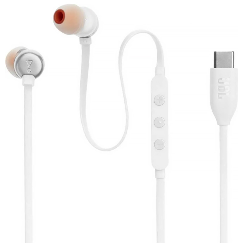 Minislúchadlá do uši špuntové JBL TUNE 310C USB-C WHITE