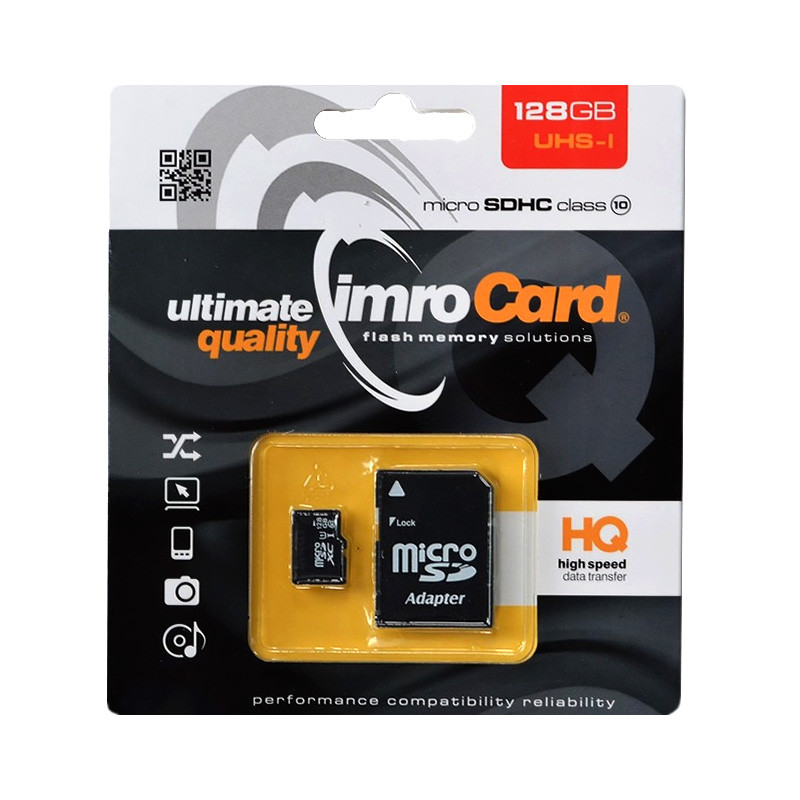 Karta micro SD+adaptér 128GB class10 IMRO UHS-3