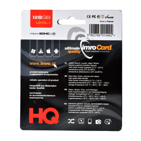 Karta micro SD+adaptér 128GB class10 IMRO UHS-3