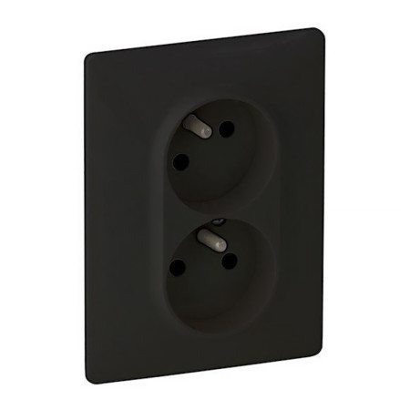 Dvojzásuvka VALENA LIFE čierna 756376 šikmá