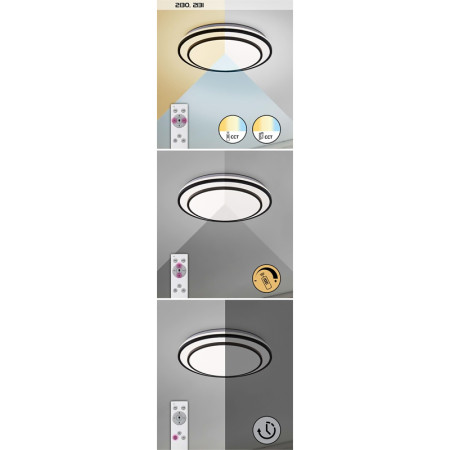 Stropnica LED 490mm 40w 3-6500K CCT+DO  čierna 2700lm RABALUX 2130 LUPITA