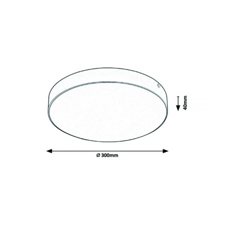 Stropnica LED 300mm 24w 28-6000K CCT IP44 matná čierna 2500lm RABALUX 7898 TARTU