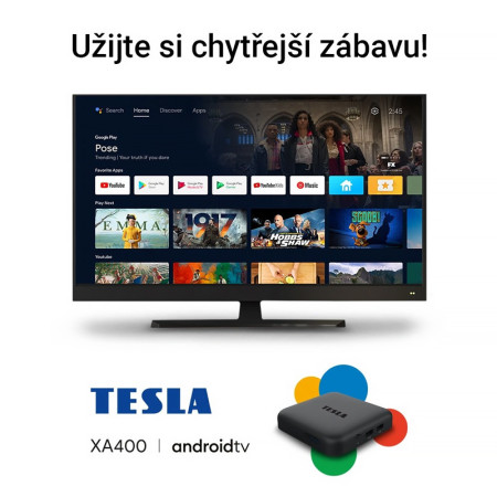 Prijímač Android smart TV BOX TESLA MediaBox XA400 (-% po oprave)