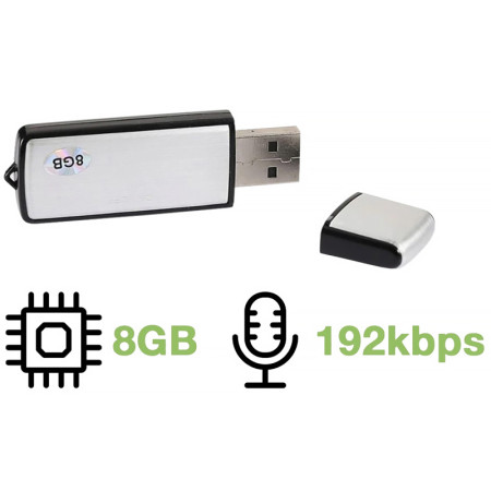 Diktafón v USB kľúči špionážny USB VOICE RECORDER 8GB