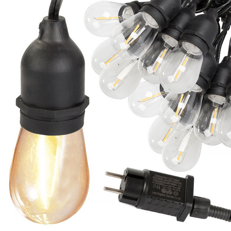 Reťaz svietiaca visiaca LED WW 20ks 20m IP44 ML1530020 nadpájateľné