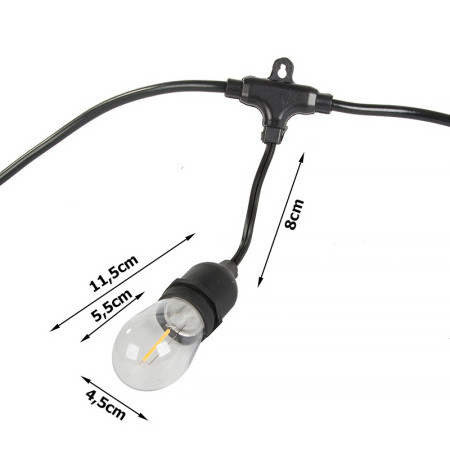 Reťaz svietiaca visiaca LED WW 20ks 20m IP44 ML1530020 nadpájateľné