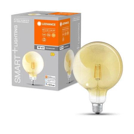 Žiarovka LEDVANCE LED SMART WIFI E27 6W/824 G53D GLOBE G125 FILAMENT GOLD DIM