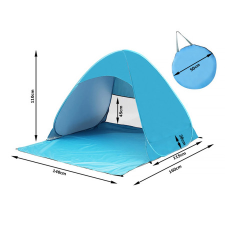 Stan plážový modrý POP-UP BEACH TENT SP-417 160x140x115cm