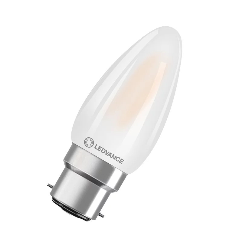 Žiarovka LEDVANCE LED CLB40D B22d 3,4W/927 sviečka FILAMENT FR matná DIM SC